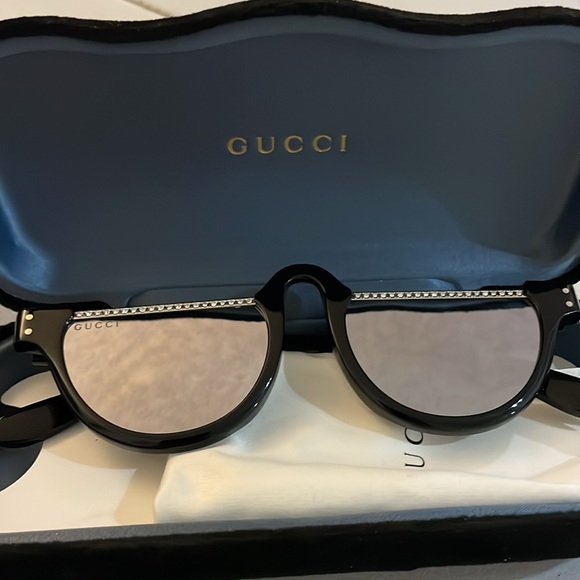 NEW GUCCI GG1368S 001 half SUNGLASSES with rhinestones and case - Picture 16 of 16